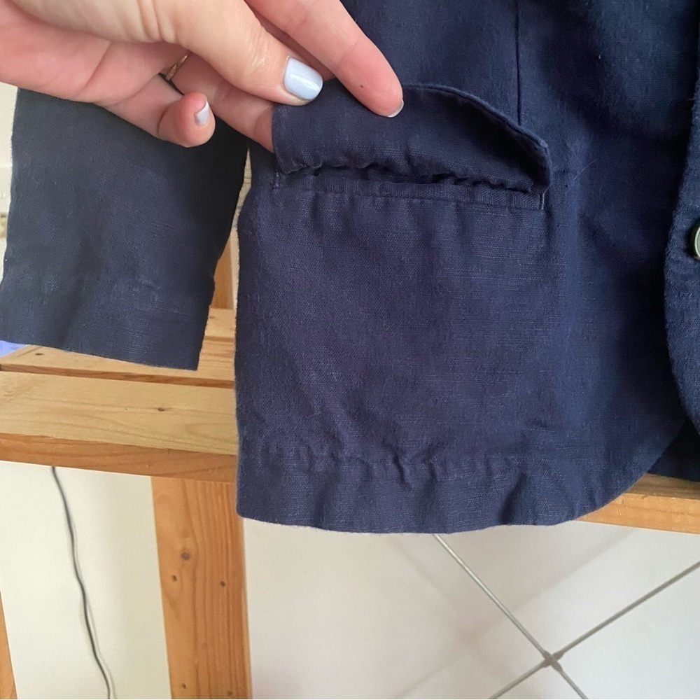 Janie and Jack Navy Blue Linen Cotton Blazer Jacket 3t - Picture 8 of 11